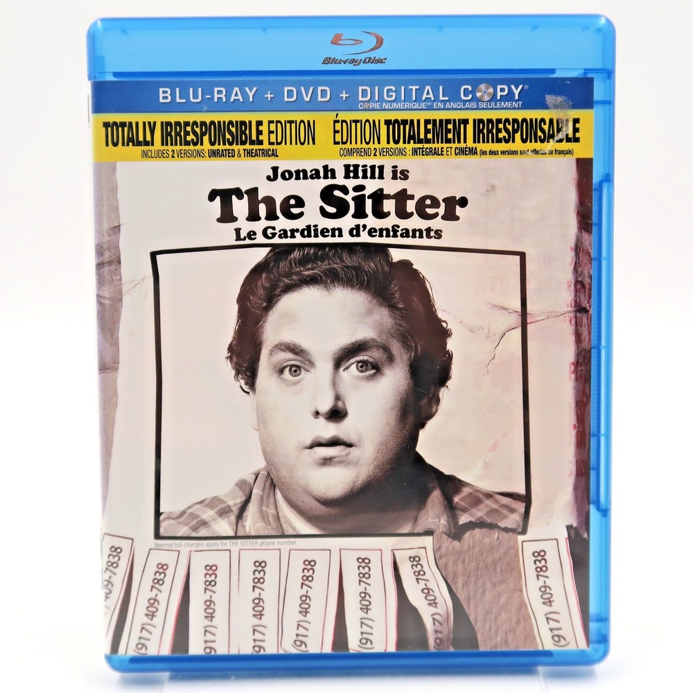 The Sitter Blu-ray DVD 2-Disc Set 2012 Jonah Hill Totally Irresponsible Edition
